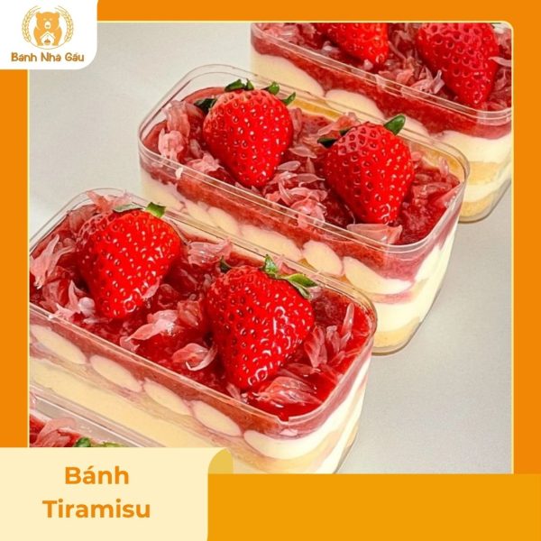 bánh tiramisu hương vị dâu